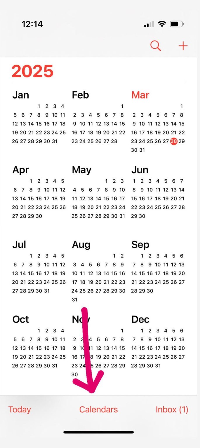 localizar o calendário do iPhone