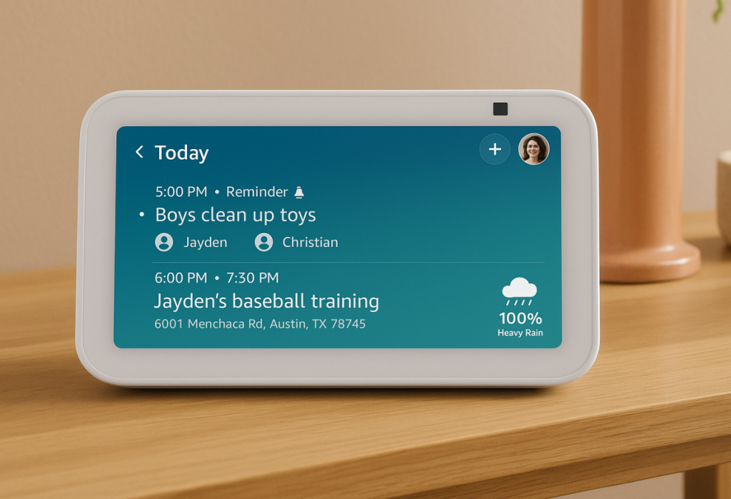 Alexa calendar display on device