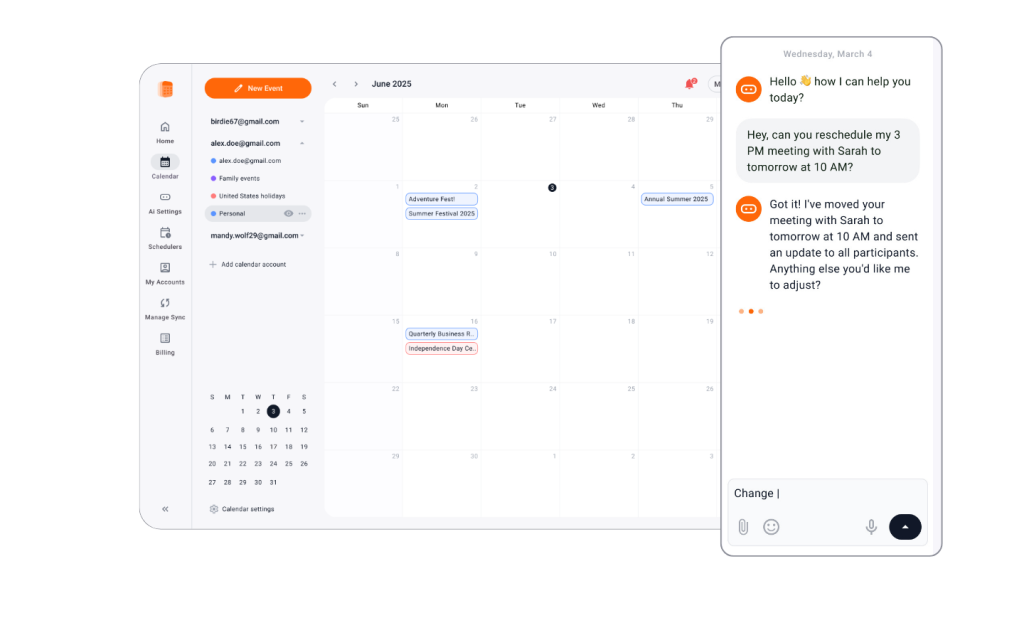 CalendarBridge Kalender mit KI-Assistent