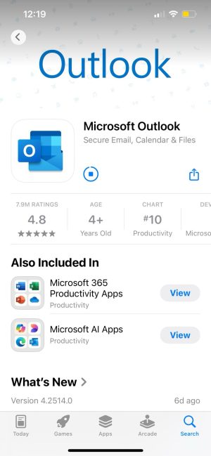 قم بتنزيل تطبيق Microsoft Outlook من متجر التطبيقات